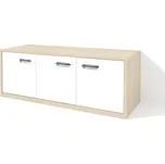 Nabytekmorava Nízká policová skříň SD 120 ke sklápěcí posteli barva lamina: akát / bílé dveře lesk