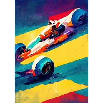 Plakát Plakát, Obraz - Formula 1 yellow purple, Justyna Jaszke