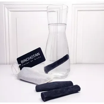 vodní filtr Bijin Organické rostlinné uhlí Binchotan z Japonska pro filtraci vody 1 ks, tenší