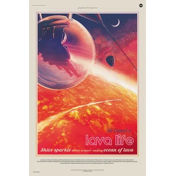 Plakát Plakát, Obraz - 55 Cancri E (Planet & Moon Poster) - Space Series (NASA)