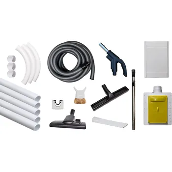 Příslušenství k vysavači HUSKY Kompletní montážní sada pro hadice ve zdi, včetně hadice 1x10m a příslušenství - PAK-KIT-NEW-HVZ-1X10
