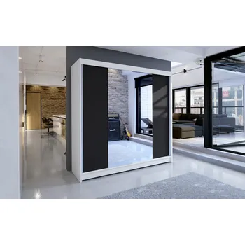 Šatní skříň Skříň Taisa II 180 bílá/černá