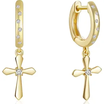 Náušnice Olivie Kroužkové náušnice KŘÍŽEK GOLD 8733 Ag 925; ≤1,5 g.