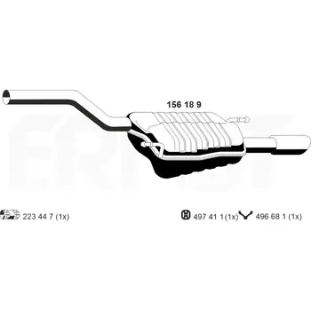 Tlumič výfuku Zadní tlumič výfuku ERNST 156189