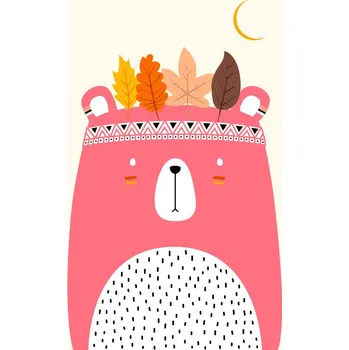 Plakát Plakát, Obraz - Cute Little Bear PINK, Kubistika