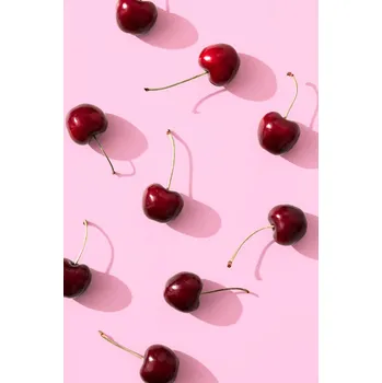 Plakát Plakát, Obraz - Cherries on pink background, Studio Collection