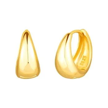 Náušnice Stříbrné zlacené naušnice hladké STNAU1812F