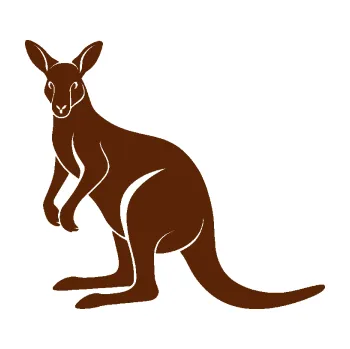 Samolepící dekorace Klokan 005 levá (15 - hnědá) SAMOLEPKA NA AUTO, NÁLEPKA, FÓLIE, POLEP, TUNING, VLASTNÍ TEXT, TISK, AUTOSAMOLEPKY.cz, POLEPY, OBRÁZEK, LOGO, 3D STICKERS