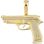 Lillian Vassago Zlatý přívěsek se zirkony pistol LLV01-GP014Y