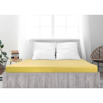 Prostěradlo B.E.S. - Petrovice, s.r.o. Prostěradlo Jersey česaná bavlna MAKO - Žlutá Rozměr: 120 x 200