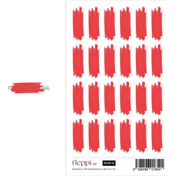samolepka Fleppi Color coding kolekce | červená – čmárance průsvitné