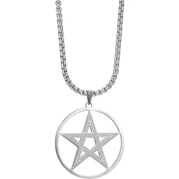 Řetízek Nerezový řetízek s pentagramem stříbrný