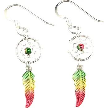 Náušnice Oriental stříbrné visací náušnice, Lapač snů rasta mini