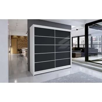 Šatní skříň Skříň Taisa IV 180 bílá/černá