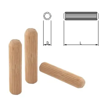 Nábytkové kování Spojovací kolíky podélně rýhované (kód: KH8X40 / D=8mm, l=40mm / podélně rýhované / 10kg / 1ks)