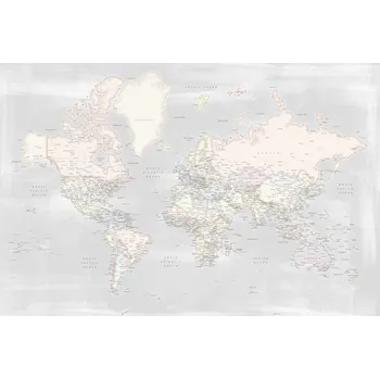 Plakát Plakát, Obraz - Rustic distressed detailed world map in pastels, Blursbyai