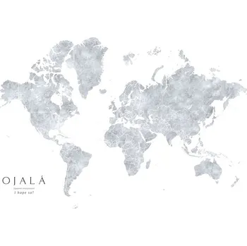Plakát Plakát, Obraz - Grayscale watercolor world map, I hope so, Blursbyai