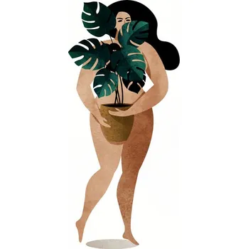 Plakát Plakát, Obraz - Nude With Plant, Kubistika