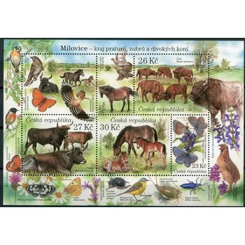 Poštovní známka Česká pošta (2021) A 1126 - 1129 ** - Česká republika - Ochrana přírody Milovice - krajina praturů, zubrů a divokých koní