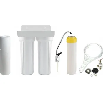 Ochranný vodní filtr Dvojitý filtr 10" 1 mik. a dusičnany Sada na připojení pod kuchyňskou linku: Sada č. 2 pro připojení k samostatné baterii +300 Kč