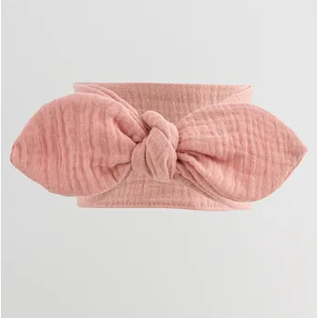 Čelenka Kojenecká mušelínová čelenka New Baby Feeling růžová Univerzální