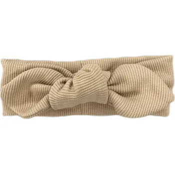 Čelenka Mimilove Bavlněná čelenka s mašlí - žebrovaná vel. od 5 let až pro dospělé Camel