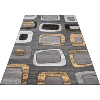 Koberec Makro Abra Kusový koberec moderní MAYA T965C žlutý šedý Rozměr: 200x250 cm