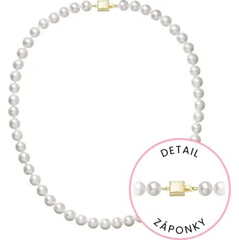 Náušnice Perlový náhrdelník z říčních perel se zapínáním ze 14 karátového zlata 922003.1/9268A bílý