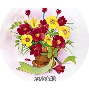 Jedlá dekorace na dort Spring flowers - kytice jedlý papír