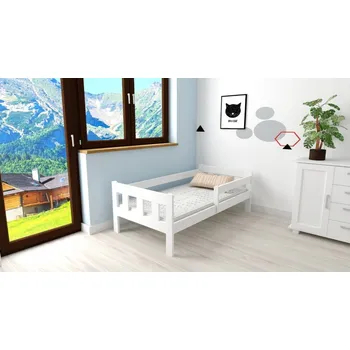 Postel Postel Martin z masivu borovice 160/80 cm - BÍLÁ + rošt ZDARMA