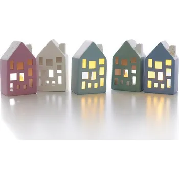 Svícen Keramický svícen domeček bez glazury 7x12x5 cm - 1ks