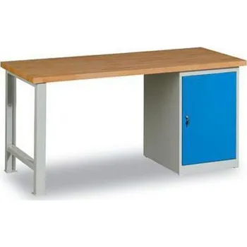 Dílenský stůl Dílenský stůl Weld se skříňkou 80 cm, 84 x 150 x 80 cm, šedý