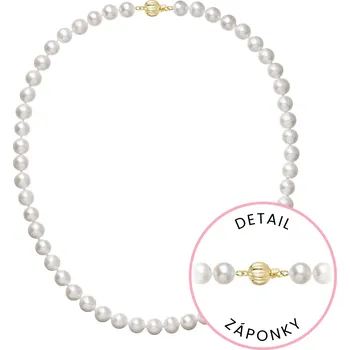 Náušnice Perlový náhrdelník z říčních perel se zapínáním ze 14 karátového zlata 922003.1/9272A bílý