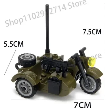 ostatní stavebnice Vojenská stavebnice raketové dělostřelectvo, figurky | styl lego - 004 motorová tříkolka