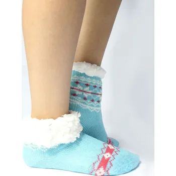 Dětské termo ponožky protiskluzové-tyrkysové 12