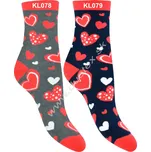 STEVEN Valentýnské ponožky Steven-136-078 Barva: KL079-tm.modrá, Velikost: 44-46(29-30)