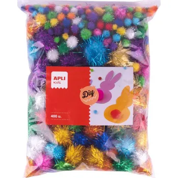 Kuličky dekorační Pom Pom se třpytkami 400ks 949817