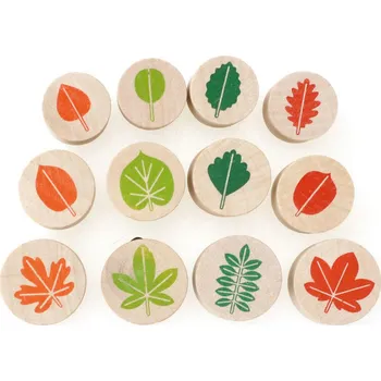 Dětské razítko Razítka dřevěná Listy - 12 ks