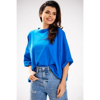 Dámská halenka Volná halenka se širokými rukávy M265 Barva: Modrá, Velikost: ONE SIZE