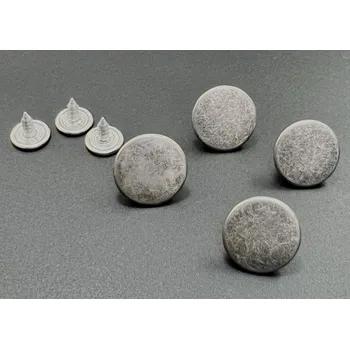 Knoflík Narážecí knoflík hladký - průměr 1,7 cm - matná tmavá stříbrná