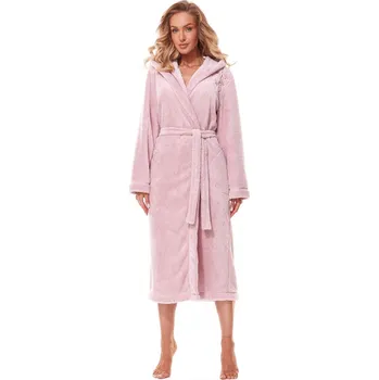 Dámské oblečení L&L Dámský župan L and L Lili Long s kapucí 2321 růžový Barva: Růžová, Velikost: M