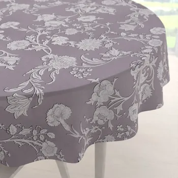 ubrus Dekorační kulatý ubrus PM-045 Zámecké květy na pastelově fialovém Ø 100 cm