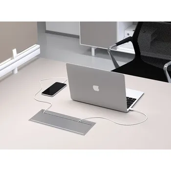 Organizér kabelů ASA 04002300007 Kabelová průchodka EXIT EDGE, 100x100x13mm, ostré rohy, eloxovaný hliník