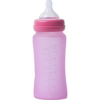 Kojenecká láhev BO JUNGLE skleněná láhev s úchyty B-THERMO 240ml Pink