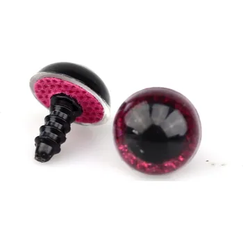 Pro Háčkování Oči bezpečnostní třpytivé tmavě růžové, 20 mm