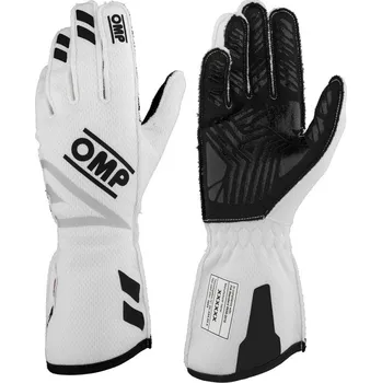 Módní doplněk Závodní rukavice OMP ONE EVO FX s homologací FIA (vnější švy), bílé