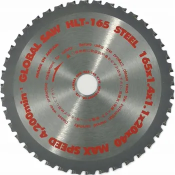 Okružní pila Global Kotoučová pila na řezání oceli GLOBAL SAW 165 x 1,4/1,1 x 20 mm / 40z CERMET