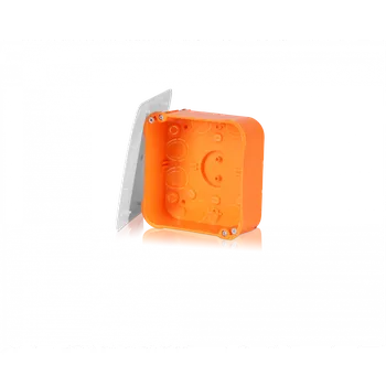 Elektroinstalační krabice F-TRONIC 7350033 E116 Rozbočovací krabice do dutých stěn, 104x104mm, vč. víčka, oranžová