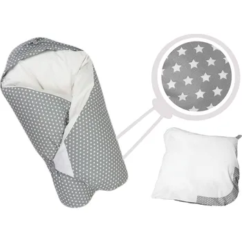 Dětská deka Eva Kiedroňová Povlak - Maxi Dráček - Šedý s bílými hvězdičkami