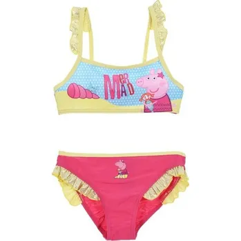 Dámské plavky Plavky PEPPA PIG dvoudílné > varianta 1872 malinové - žlutý lem Barva: 1872 malinové - žlutý lem, Velikost: 98